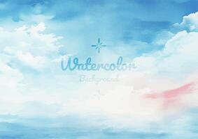 Dreamy Blue Watercolor Painting in the Sky vector
