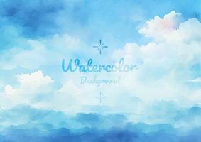 Blue Clouds Watercolor EPS Background for Design vector