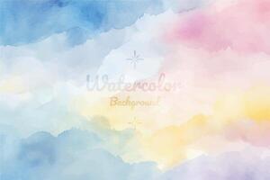 Pastel Blue Yellow and Soft Pink Watercolor Background for Nursery vector