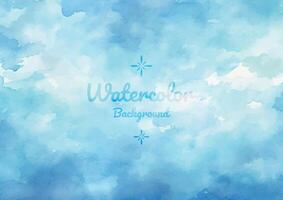 Blue Clouds Watercolor Background EPS File vector