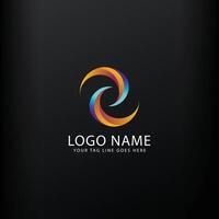 un vistoso remolino logo diseño creativo aislado profesional empresa o producto logo icono vector