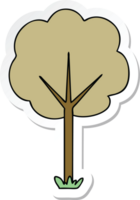 pegatina de un peculiar árbol de dibujos animados dibujados a mano png