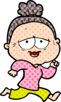 tecknad serie Lycklig gammal lady png