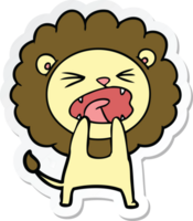 autocollant d'un lion en colère de dessin animé png