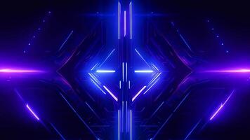 AI generated Futuristic abstract background with glowing geometric shapes. 3d rendering, Futuristic Sci-Fi Abstract Blue And Purple Neon Light background, AI Generated video