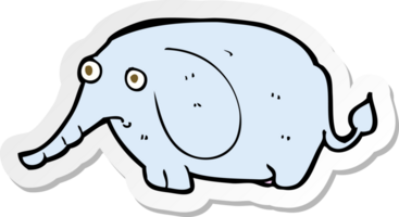 Aufkleber eines traurigen kleinen Elefanten der Karikatur png