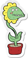 pegatina de una planta monstruosa de dibujos animados png