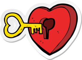 autocollant d'un coeur de dessin animé avec clé png