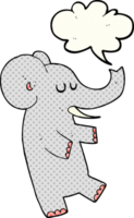 mano disegnato comico libro discorso bolla cartone animato danza elefante png