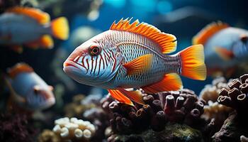 AI generated Colorful clown fish swimming in a vibrant underwater reef generated by AI photo