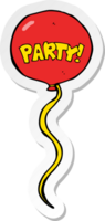 autocollant d'un ballon de fête de dessin animé png