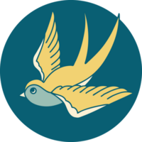 iconic tattoo style image of a swallow png