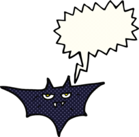 mano disegnato comico libro discorso bolla cartone animato Halloween pipistrello png