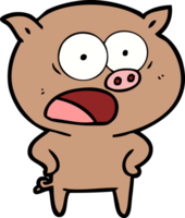 dessin animé cochon criant png