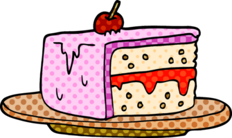 cartoon doodle slice of cake png