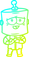 frio gradiente linha desenhando do uma desenho animado robô png