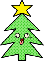 comic book style cartoon of a christmas tree png