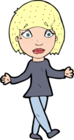 cartoon surprised woman png