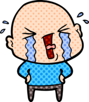 cartoon crying bald man png