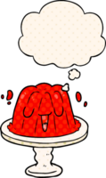 cartoon jelly with thought bubble in comic book style png