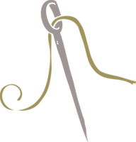 cartoon doodle needle and thread png