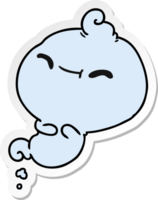 hand drawn sticker cartoon of kawaii scary ghost png