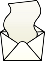 gradiente sombreado peculiar desenho animado carta e envelope png