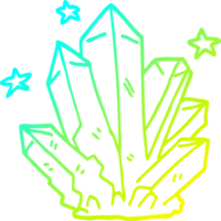 cold gradient line drawing of a cartoon magic crystal png