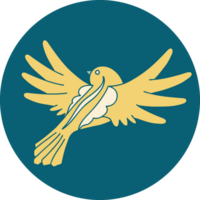 ikonisches Bild im Tattoo-Stil eines fliegenden Vogels png