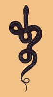 Beautiful shape of snake silhouette. Isolated vector illustration.