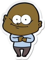 sticker van een cartoon kale man die staart png