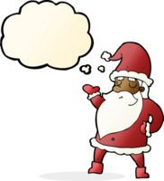 cartoon santa claus with thought bubble png