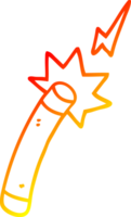 warm gradient line drawing of a cartoon magician wand png