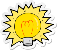 sticker of a cartoon electric light bulb png