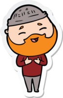 sticker of a cartoon happy bearded man png