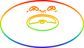 rainbow gradient line drawing of a cartoon old vinyl record png