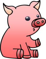 pente ombragé excentrique dessin animé porc png