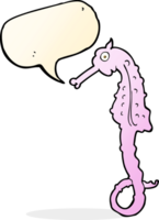 Cartoon-Seepferdchen mit Sprechblase png