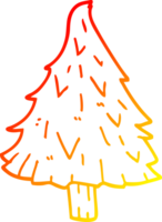 calentar degradado línea dibujo de un dibujos animados Navidad árbol png