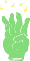 flat color style cartoon spooky magic hand png