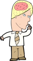 cartoon businessman with huge brain png