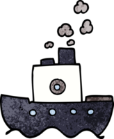 cartoon doodle steam boat png