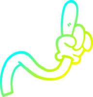 cold gradient line drawing of a cartoon hand gesture png