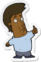 sticker of a cartoon man giving thumbs up sign png