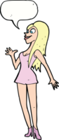 cartoon woman in pink dress with speech bubble png