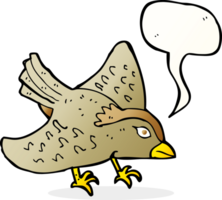 cartoon garden bird with speech bubble png