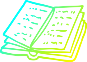 cold gradient line drawing of a cartoon open book png