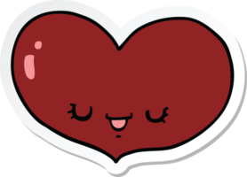 sticker of a cartoon love heart character png