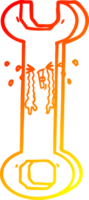 warm Gradient Linie Zeichnung von ein Karikatur Schlüssel png