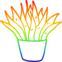 arc en ciel pente ligne dessin de une dessin animé maison plante png